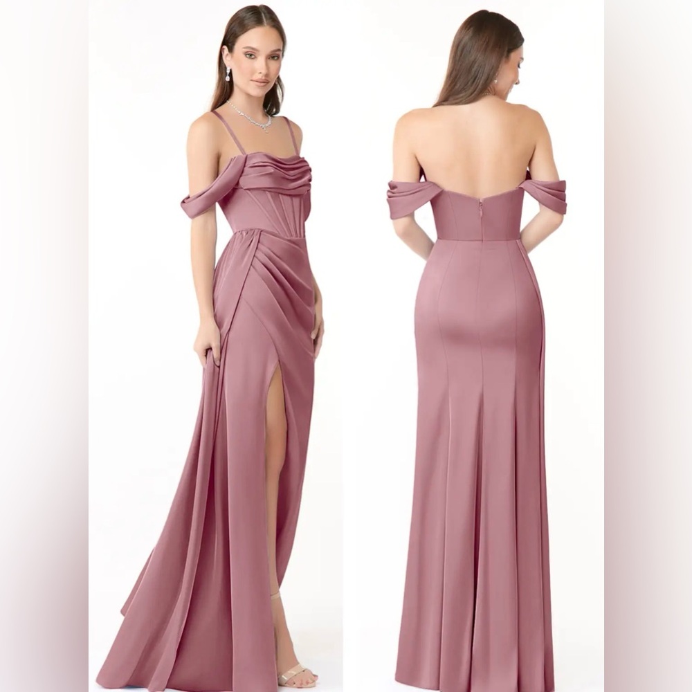Azazie Kendall + Kylie Sheath Off the Shoulder Dress Size A4